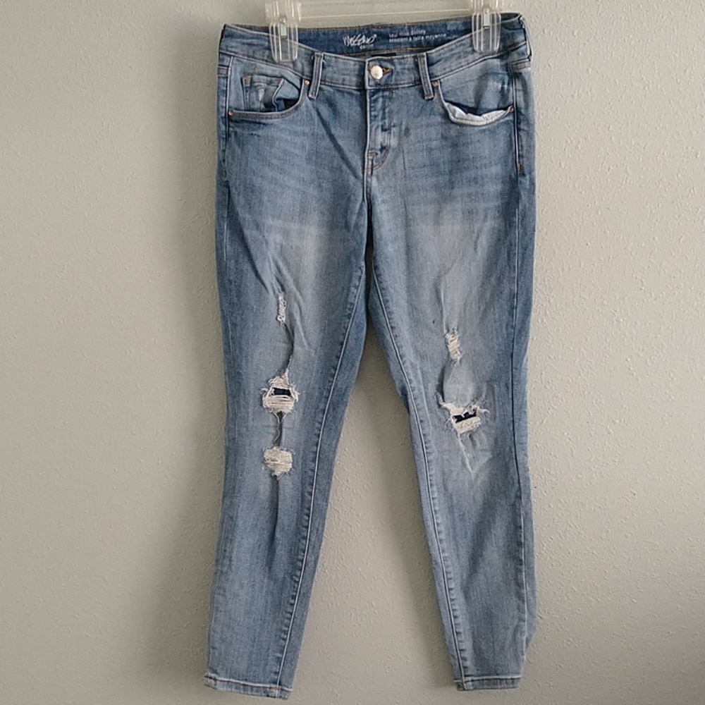 Ripped blue jeans